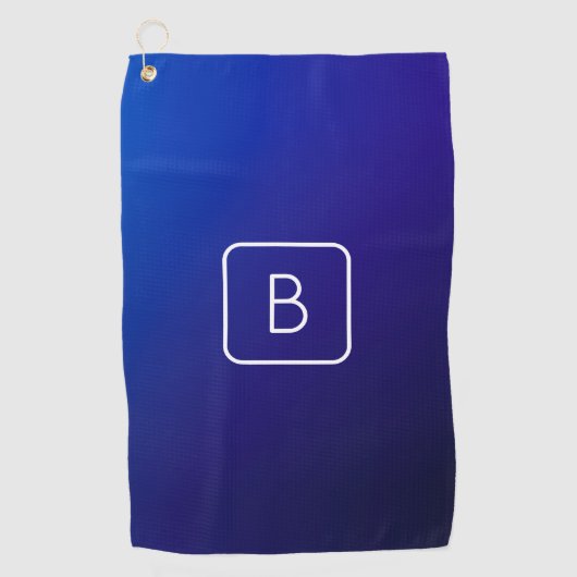 Eenvoudig Modern Donkerblauw Ombre Gradient & Mono Golfhanddoek (Voorkant)