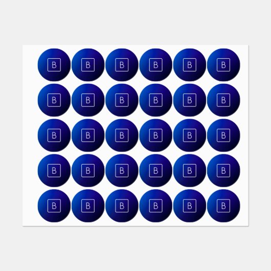 Eenvoudig Modern Donkerblauw Ombre Gradient & Mono Labels (Vel)