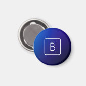 Eenvoudig Modern Donkerblauw Ombre Gradient & Mono Magneet (Voorkant / Achterkant)