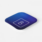 Eenvoudig Modern Donkerblauw Ombre Gradient & Mono Papieren Bordje (Gebogen)