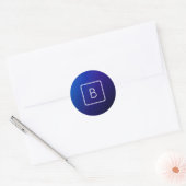Eenvoudig Modern Donkerblauw Ombre Gradient & Mono Ronde Sticker (Envelop)