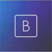 Eenvoudig Modern Donkerblauw Ombre Gradient & Mono Sticker (Voorkant)