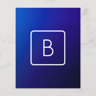 Eenvoudig modern donkerblauw ombre-verloop en mono flyer