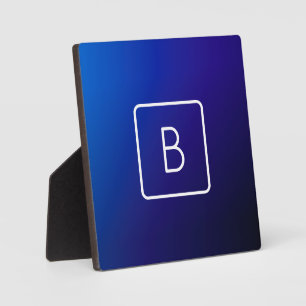 Eenvoudig modern donkerblauw ombre-verloop en mono fotoplaat