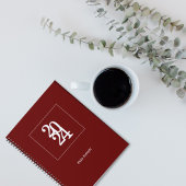 Eenvoudig Modern Donkerrood 2024 Planner