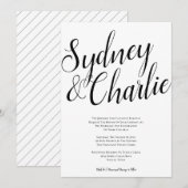 Eenvoudig modern Elegant Big Name Wedding Kaart (Voorkant / Achterkant)