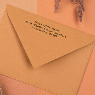 Eenvoudig Modern Elegant Bruiloft Retouradres Zelfinktende Stempel