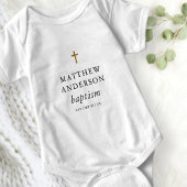 Eenvoudig modern Elegant Cross Baby Baptisme Romper