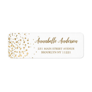 Eenvoudig modern Elegant Gold Glitter Confetti Scr Etiket