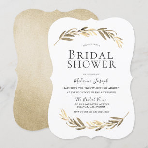 Eenvoudig modern elegant Gold Leaf-Vrijgezellenfee Kaart
