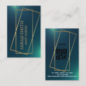 Eenvoudig Modern Elegant Groen Gouden Vastgoed Visitekaartje (Voorkant / Achterkant)