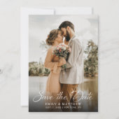 Eenvoudig Modern Elegant Script Foto Bruiloft Save The Date (Voorkant)