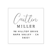Eenvoudig Modern Elegant Script Naam Retouradres Rubberstempel (Afrduk)
