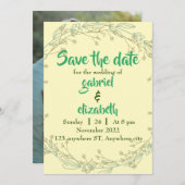 Eenvoudig Modern Elegant, Sla de datum Bruiloft op Kaart (Voorkant / Achterkant)