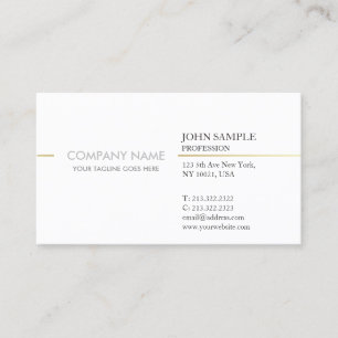 Eenvoudig, modern, elegant, wit goud visitekaartje