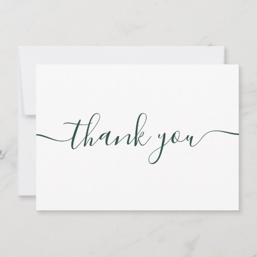 Eenvoudig modern Emerald Green Burgundy-script Bedankkaart (Voorkant)