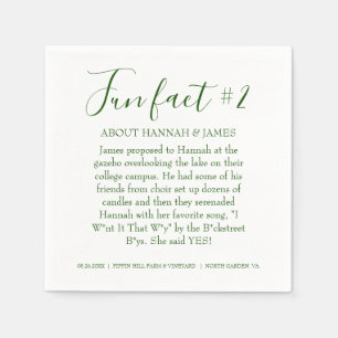 Eenvoudig modern Emerald Green Fun Fact 2 Weddensc Servet