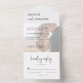 Eenvoudig modern en minimalistisch | Fotobruiloft All In One Uitnodiging (Binnen)