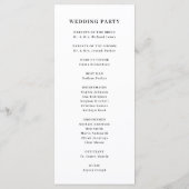 Eenvoudig modern en minimalistisch | Weddenschap Programma (Achterkant)