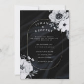 Eenvoudig modern en minimalistisch | Zwarte bruilo Kaart (Voorkant)