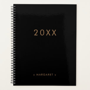 Eenvoudig, modern en zwart Gold, op maat Planner