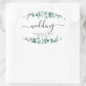Eenvoudig modern Eucalyptus Weddenschap Ovale Sticker (Tas)