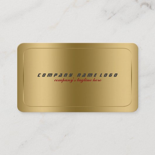 Eenvoudig Modern Faux Gold Metallic Design 2 Visitekaartje (Voorkant)