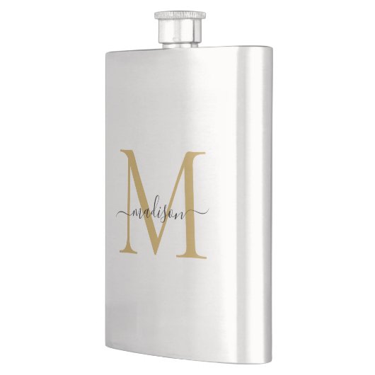 Eenvoudig Modern Faux Gold Monogram Girly Script N Flacon (Links)