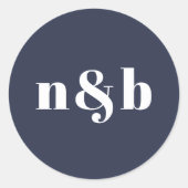 Eenvoudig Modern Font Monogram bruiloft Sticker (Voorkant)