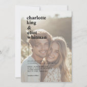 Eenvoudig, modern, foto, bruiloft, kaart (Voorkant)