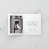 Eenvoudig modern fotohuwelijk bedankkaart (Binnen)