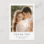 Eenvoudig modern fotohuwelijk bedankkaart (Voorkant)