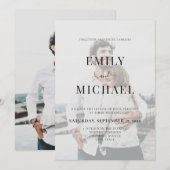 Eenvoudig modern fotohuwelijk kaart (Voorkant / Achterkant)