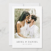 Eenvoudig modern fotohuwelijk kaart (Voorkant)