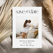Eenvoudig modern fotohuwelijk save the date