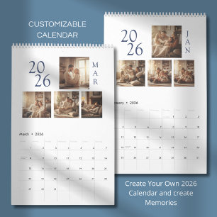 Eenvoudig modern fotoontwerp kalender
