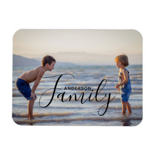 Eenvoudig modern fotosjabloon Aangepaste naam Magneet