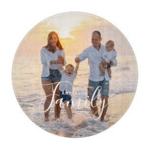 Eenvoudig modern fotosjabloon Aangepaste naam Snijplank