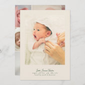 eenvoudig modern frame 5 collage foto script baby aankondiging (Voorkant / Achterkant)