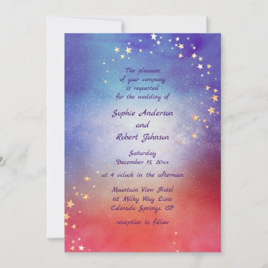 Eenvoudig modern galaxy Space Stars Weddenschap Kaart (Voorkant)