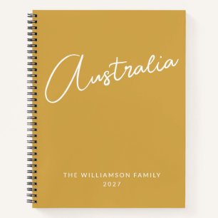 Eenvoudig Modern Geel Gepersonaliseerd Familie Rei Notitieboek