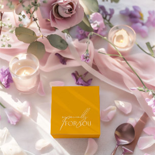 Eenvoudig modern geel huwelijk, speciaal voor u bedankdoosjes