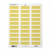 Eenvoudig Modern Geel Trouwretouradres Etiket (Full Sheet)
