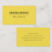 Eenvoudig modern geel visitekaartje (Voorkant / Achterkant)