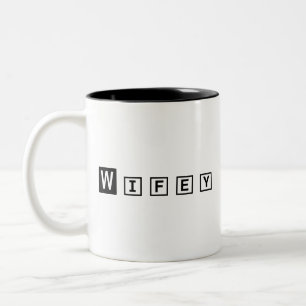 Eenvoudig modern gepersonaliseerd cadeau voor vrou tweekleurige koffiemok