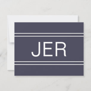 Eenvoudig modern gepersonaliseerd monogram initiaa notitiekaartje