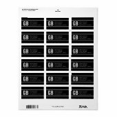 Eenvoudig Modern Gestreept Zwart & Wit Terugkeerad Etiket (Full Sheet)