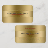 Eenvoudig Modern Gewoon Goud Metallic Ontwerp Visitekaartje (Voorkant / Achterkant)