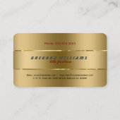 Eenvoudig Modern Gewoon Goud Metallic Ontwerp Visitekaartje (Achterkant)
