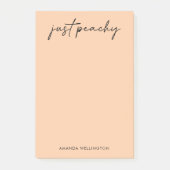 Eenvoudig Modern Gewoon Peachy Gepersonaliseerd Post-it® Notes (Voorkant)
